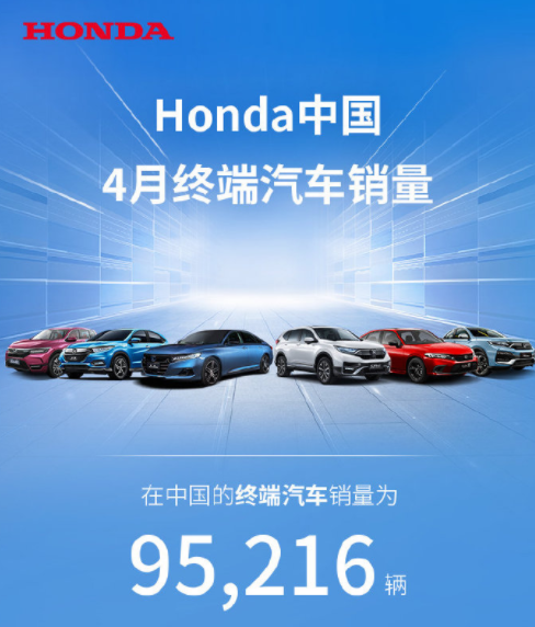 混动车型销量爆炸!本田中国4月终端汽车销量超9万辆
